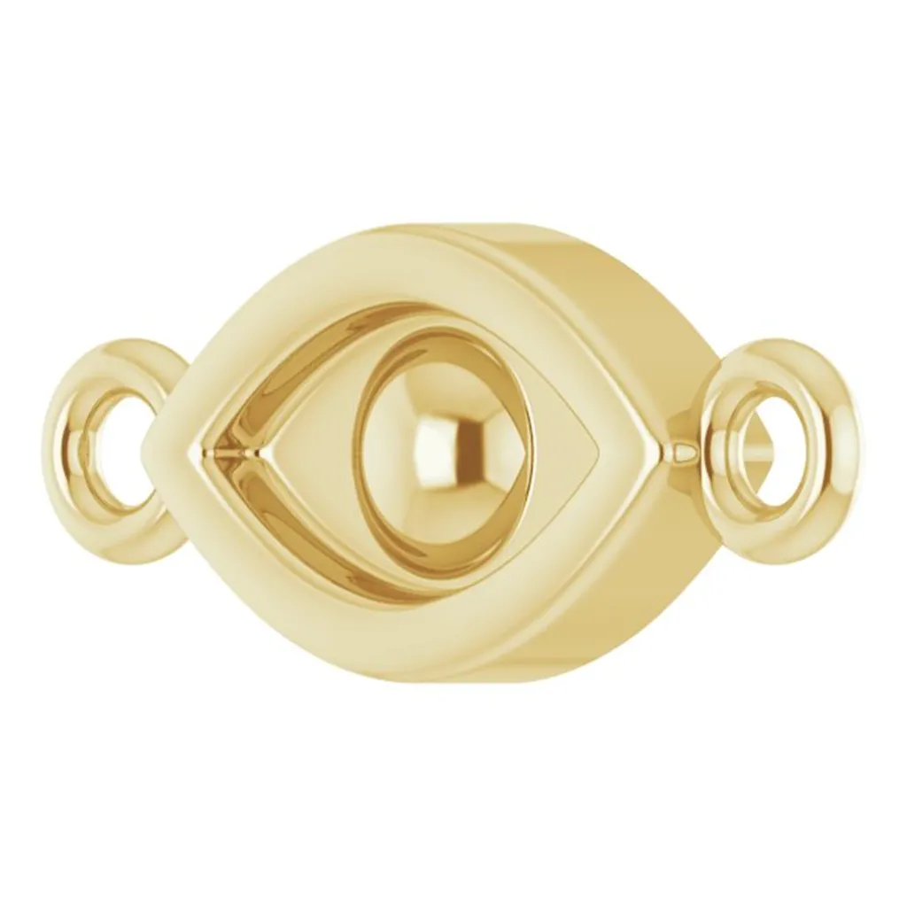 14K Yellow Gold Evil Eye Petite Charm Link