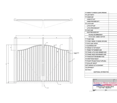 96" x 48" Overscallop Flat Top Double Drive Gate