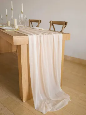 9.8Ft Ivory Sheer Chiffon Table Runner