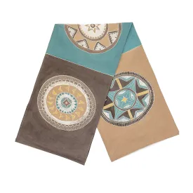 African Circles Teal Collection Table Runner