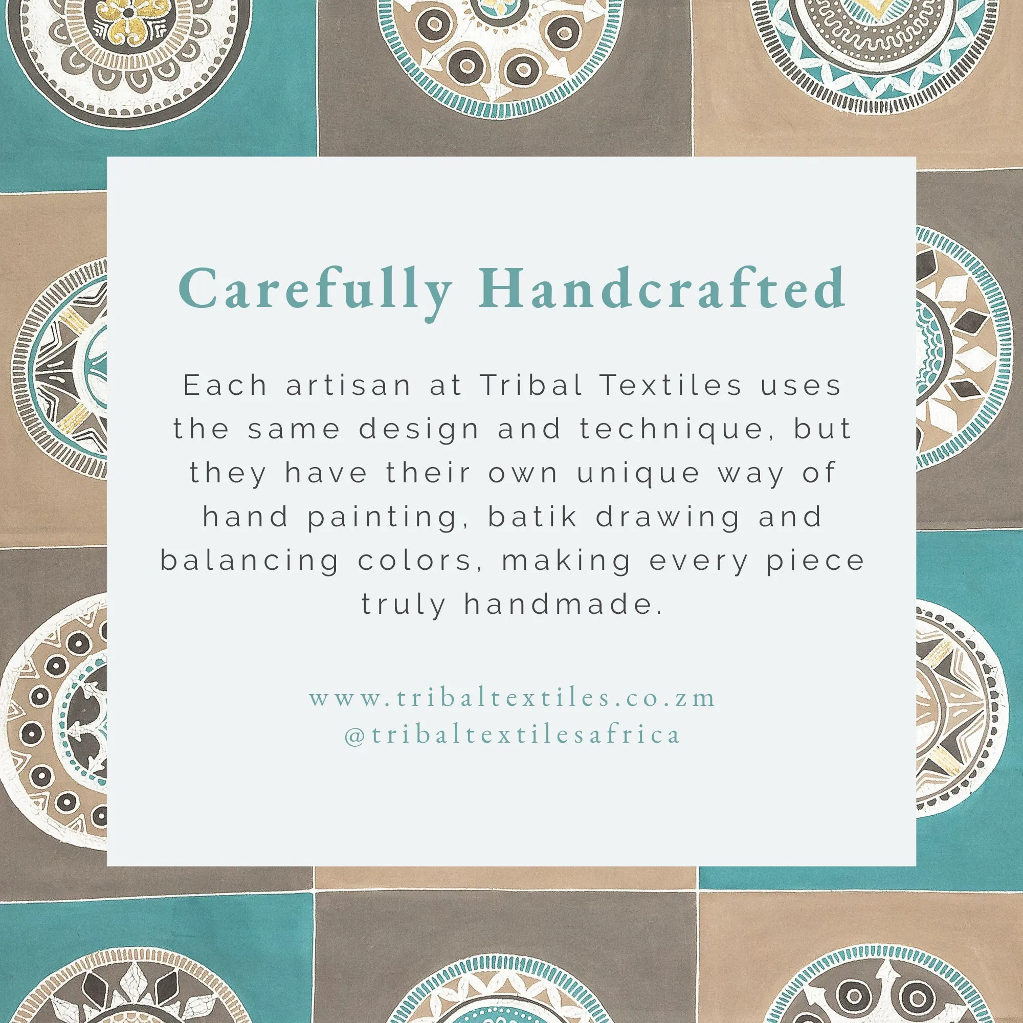 African Circles Teal Collection Table Runner