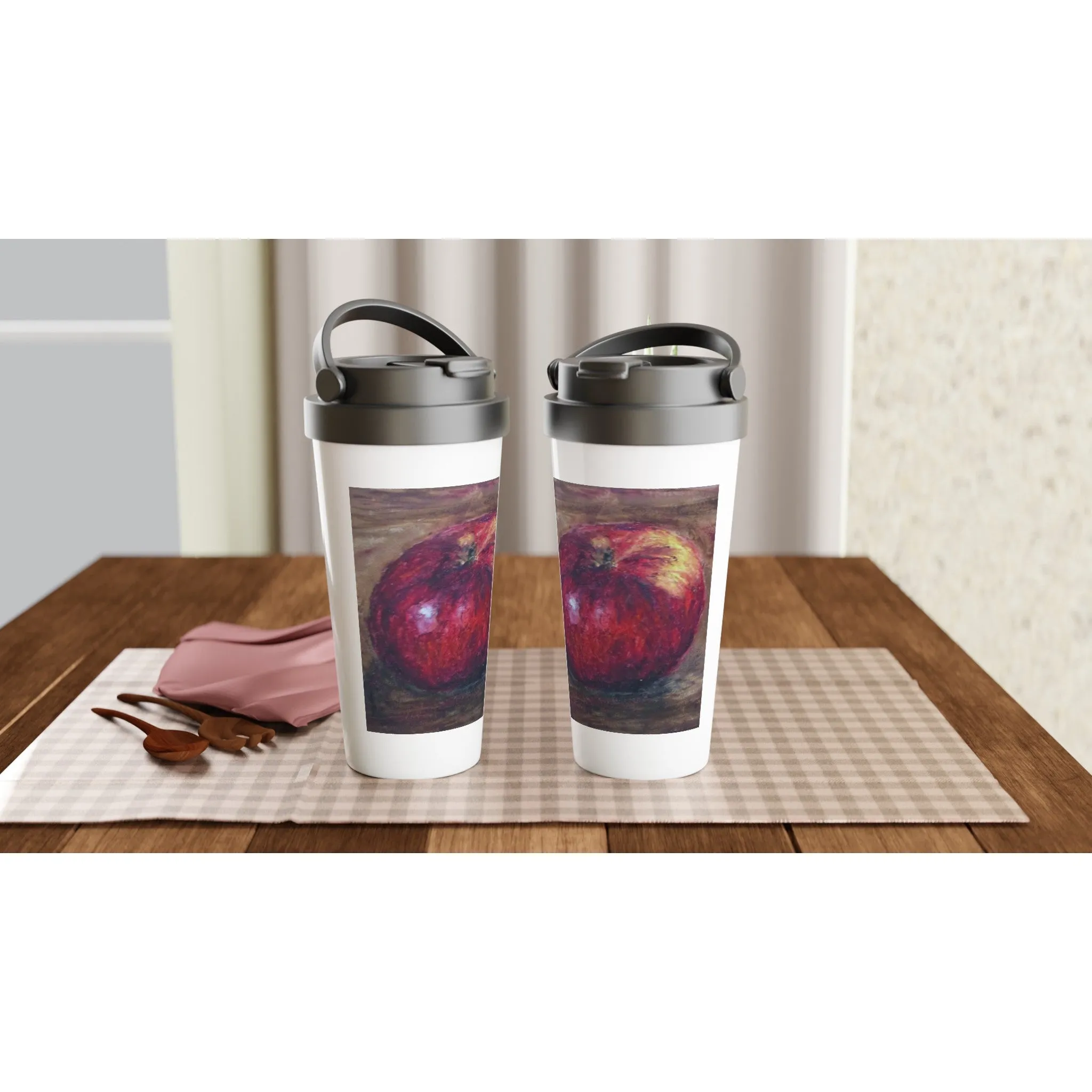 Apple A ~ Stainless Steel Travel Mug