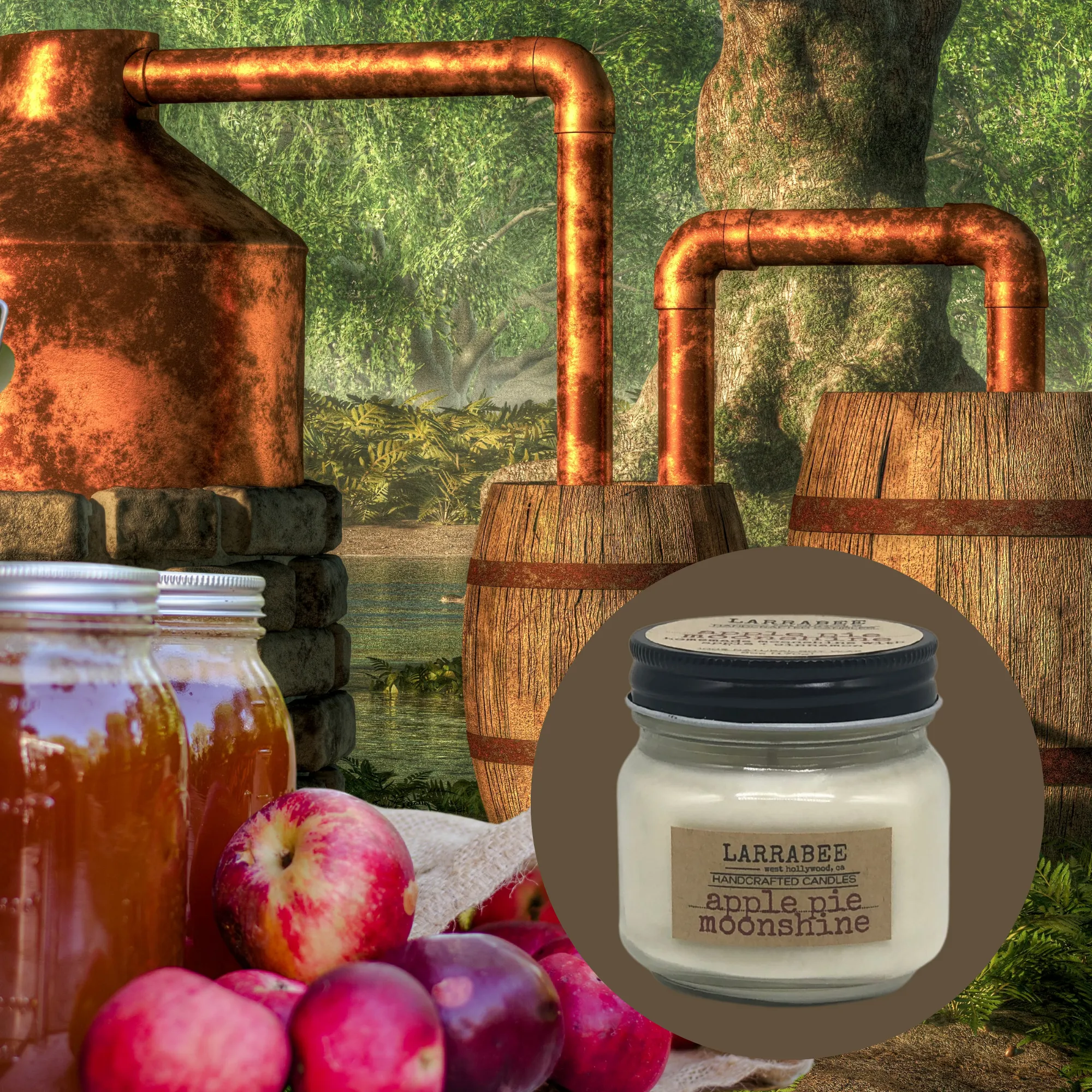 Apple Pie Moonshine handcrafted mason jar candle