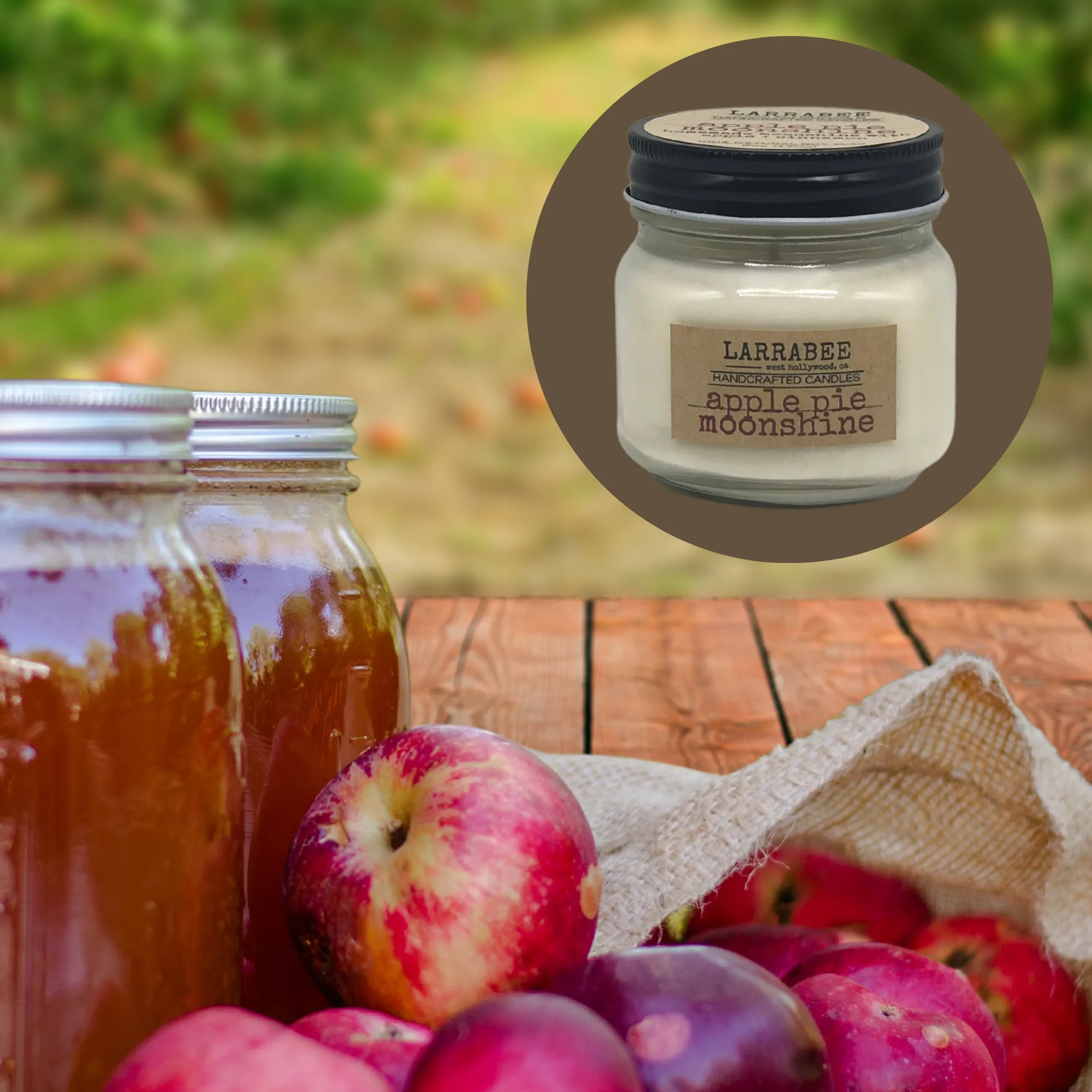 Apple Pie Moonshine handcrafted mason jar candle