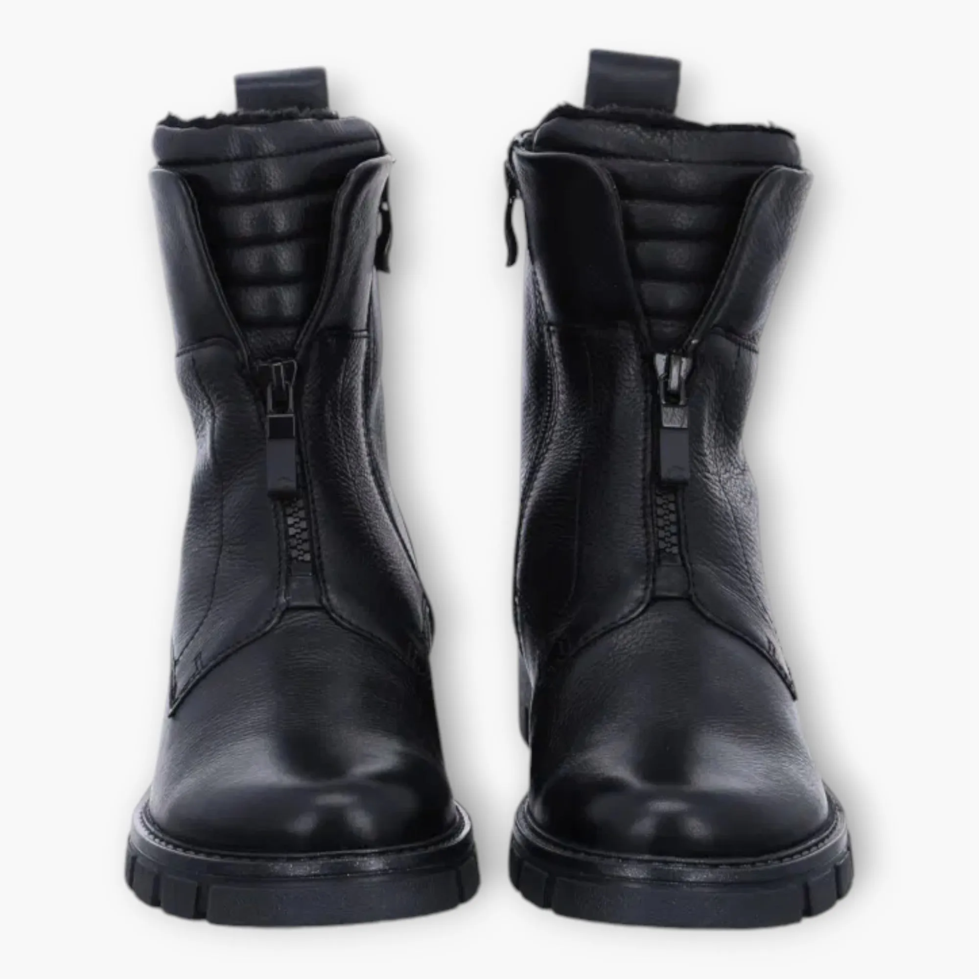 Ara Black Boots with Front Zip & Fur Lining - Wide Fit & Comfortable