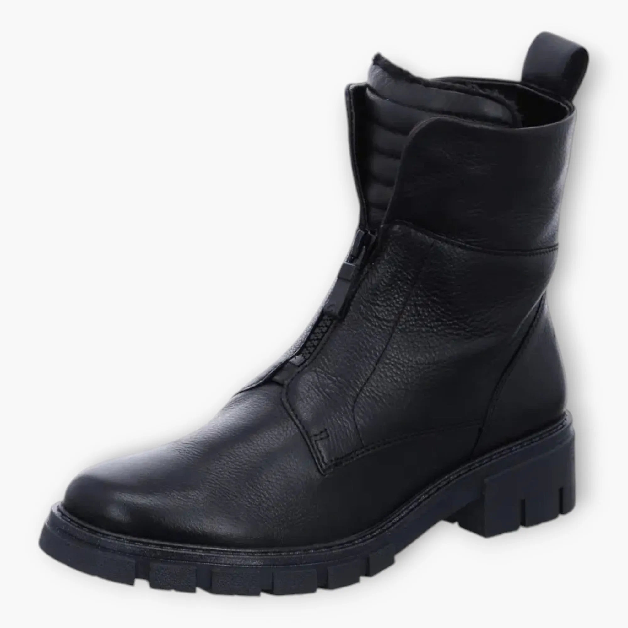 Ara Black Boots with Front Zip & Fur Lining - Wide Fit & Comfortable