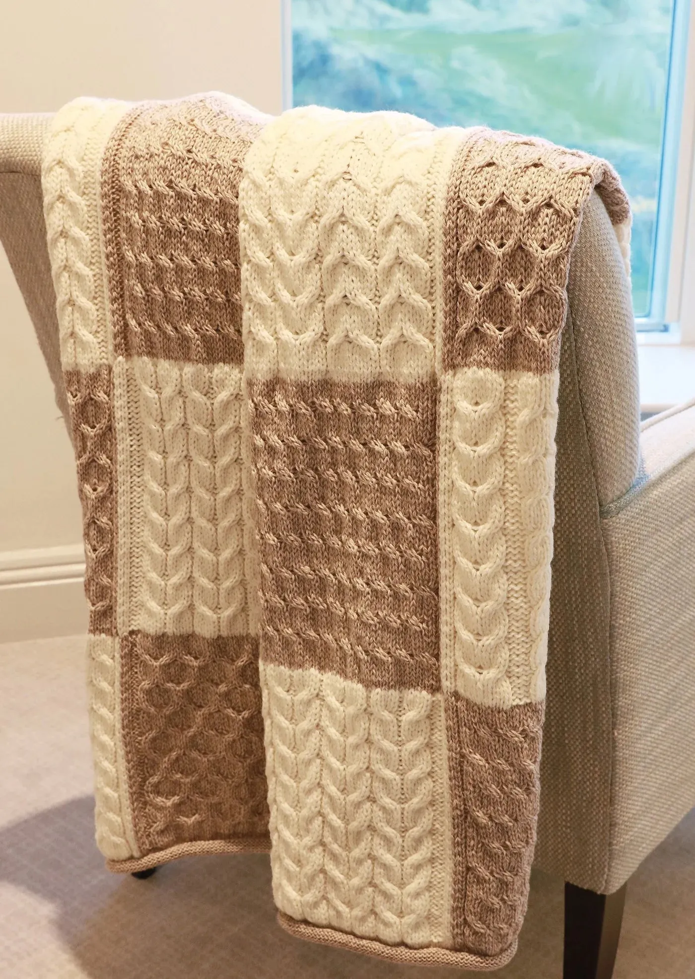 Aran Merino Patchwork Throw -Bainin and Wicker