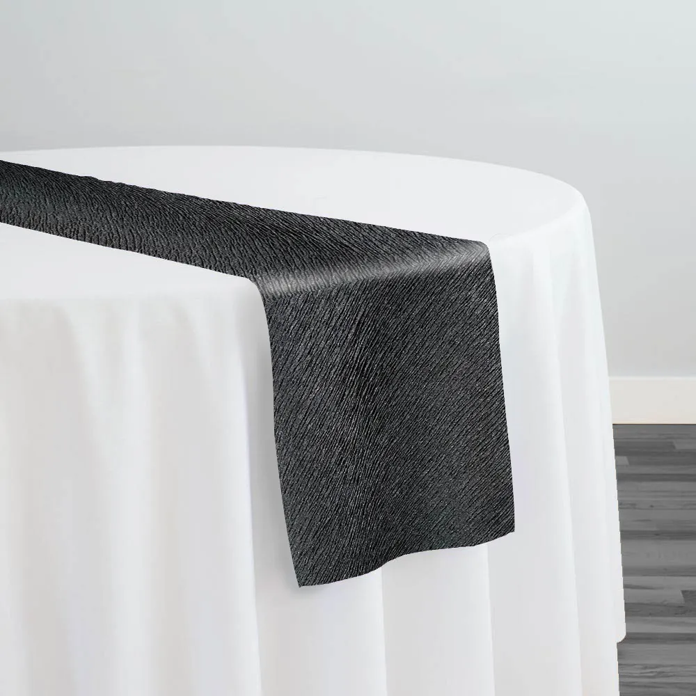 Bella Crepe Table Runner in Black