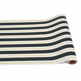 Black And Gold Awning Stripe Paper Table Runner