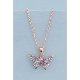 boutique butterfly gem necklace