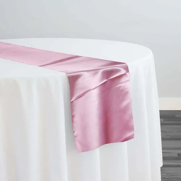 Bridal Satin Table Runner in Dark Pink 158