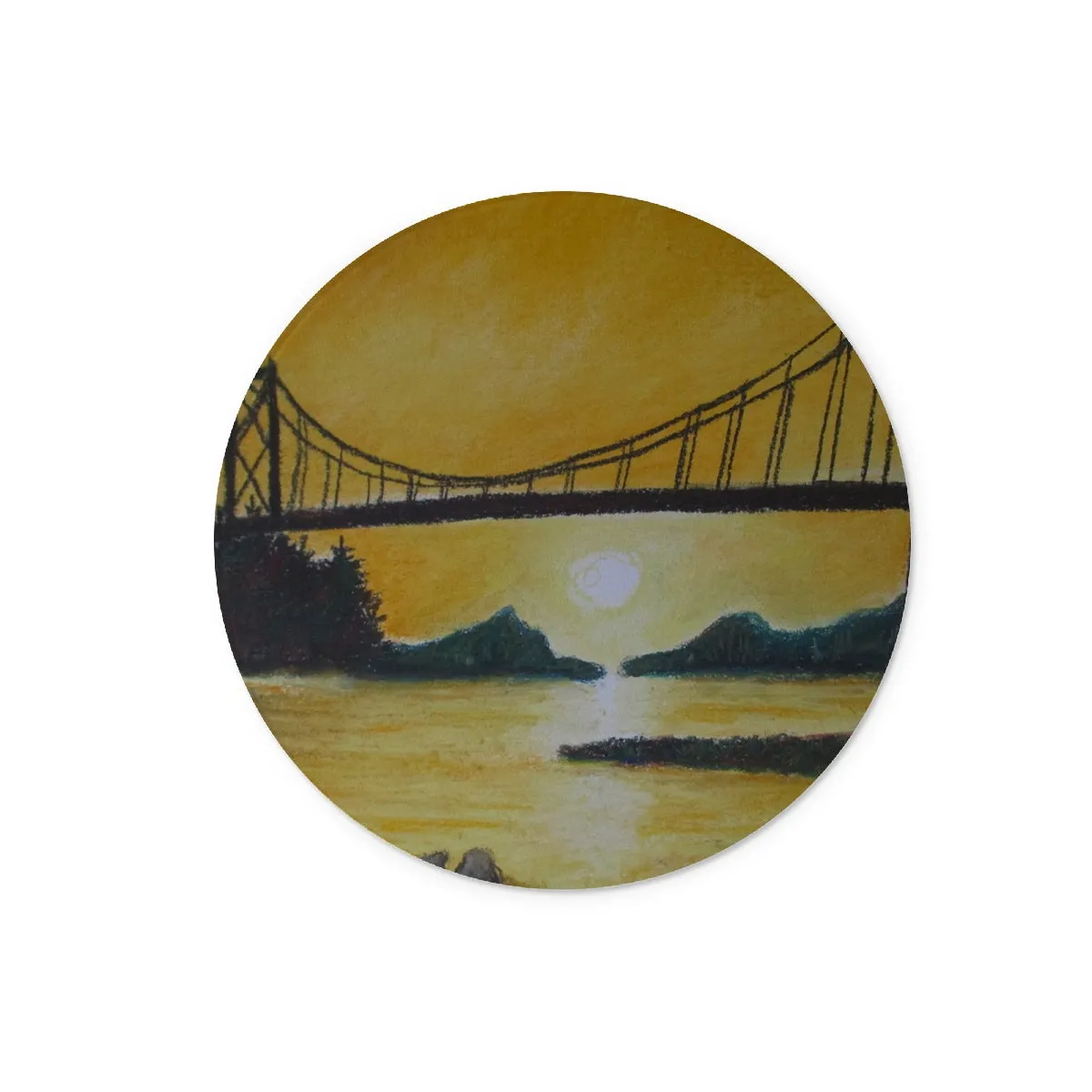 Bridge of Yellow ~ Glass Chopping Board