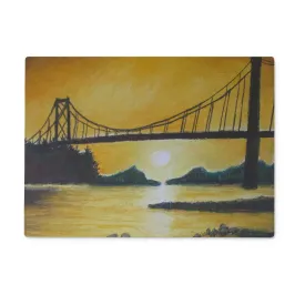 Bridge of Yellow ~ Glass Chopping Board