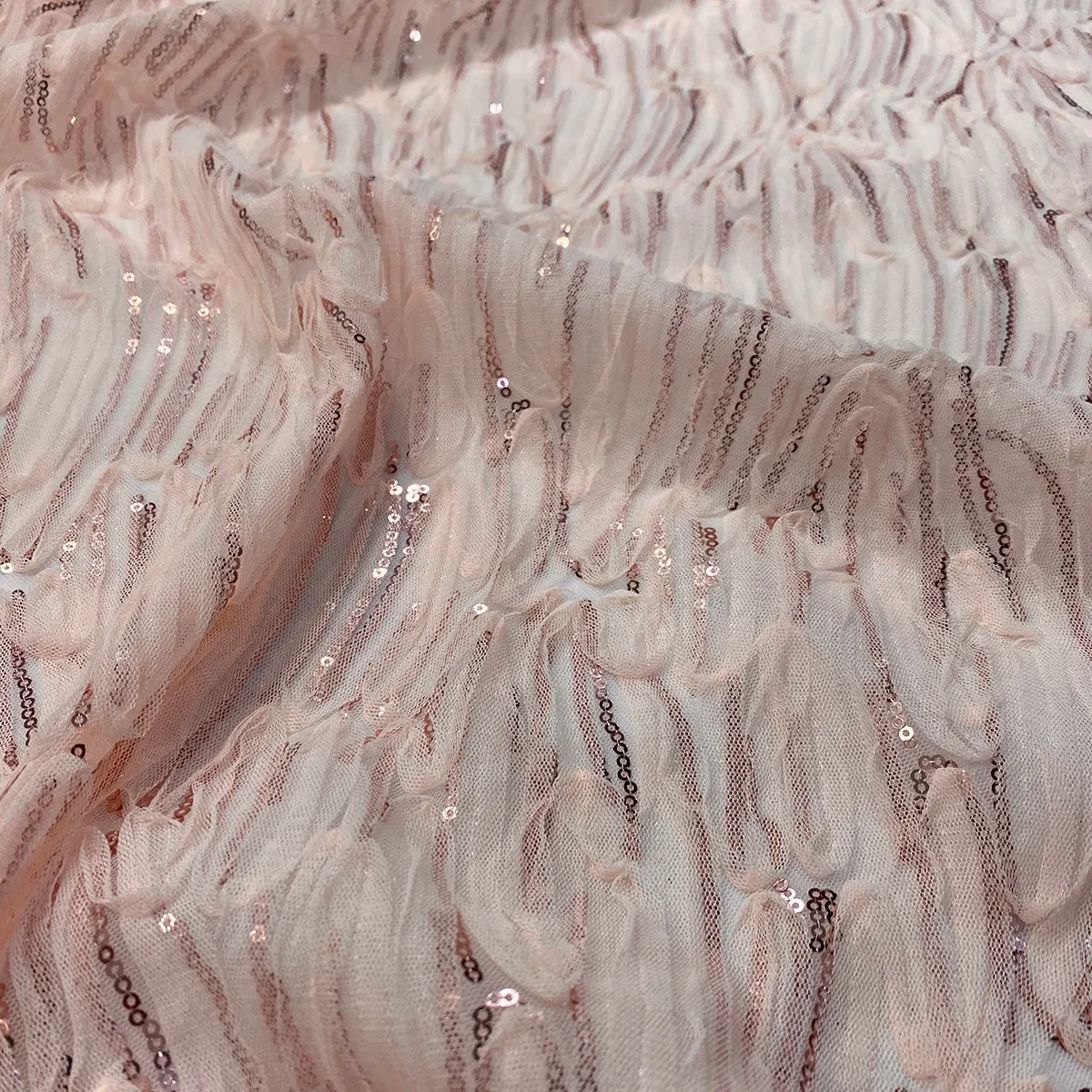 Brilliant Sheer Sequins Table Runner in Blush