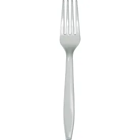 Bulk Shimmering Silver Bulk Plastic Forks (600 per Case)