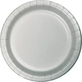 Bulk Shimmering Silver Sturdy Style 8.75 inch Paper Dinner Plates (240 per Case)