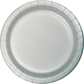 Bulk Shimmering Silver Value Friendly Paper Dessert Plates (96 per Case)