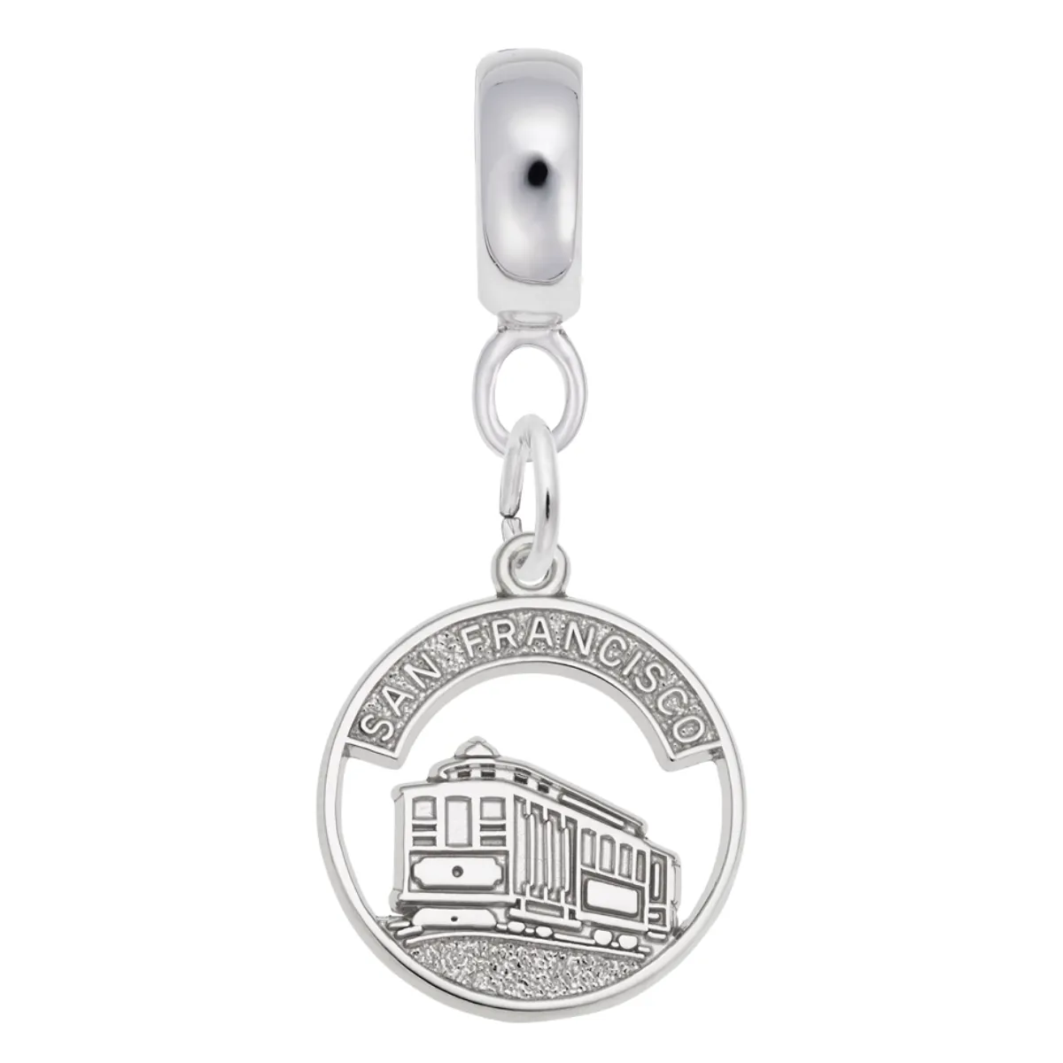 Cablecar,San Fran Charm Dangle Bead In Sterling Silver