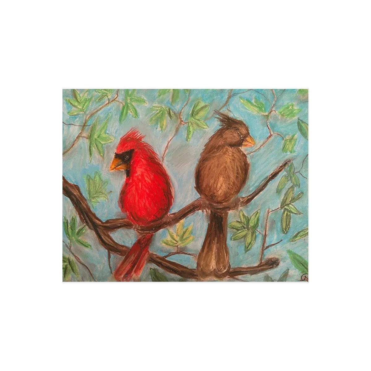 Cardinal Couple Temporary Tattoo