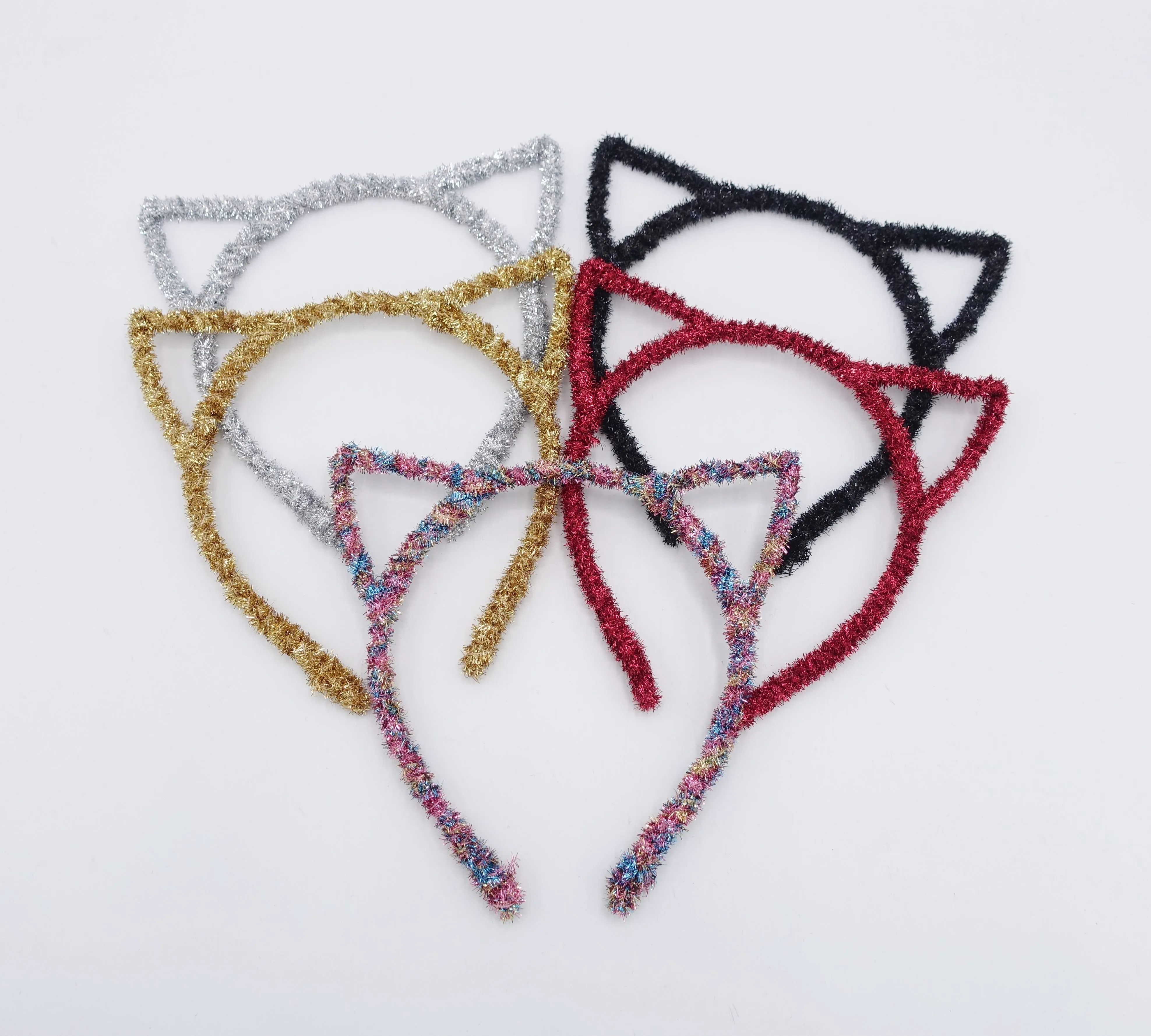 cat ear headband, spike sequin headband, glittering headband