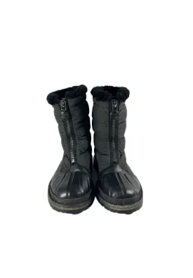 Chanel 2016 black zip up interlocking CC snow boots size 38.5 IG2178