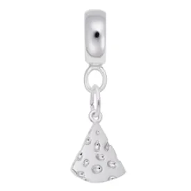 Cheese Slice Charm Dangle Bead In Sterling Silver