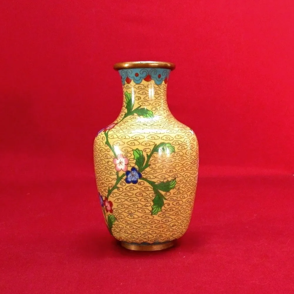 Chinses Brass Cloisonné Inlaid Vase