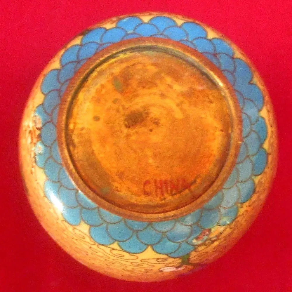 Chinses Brass Cloisonné Inlaid Vase