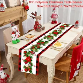 Christmas Table runners (red and white flowers)