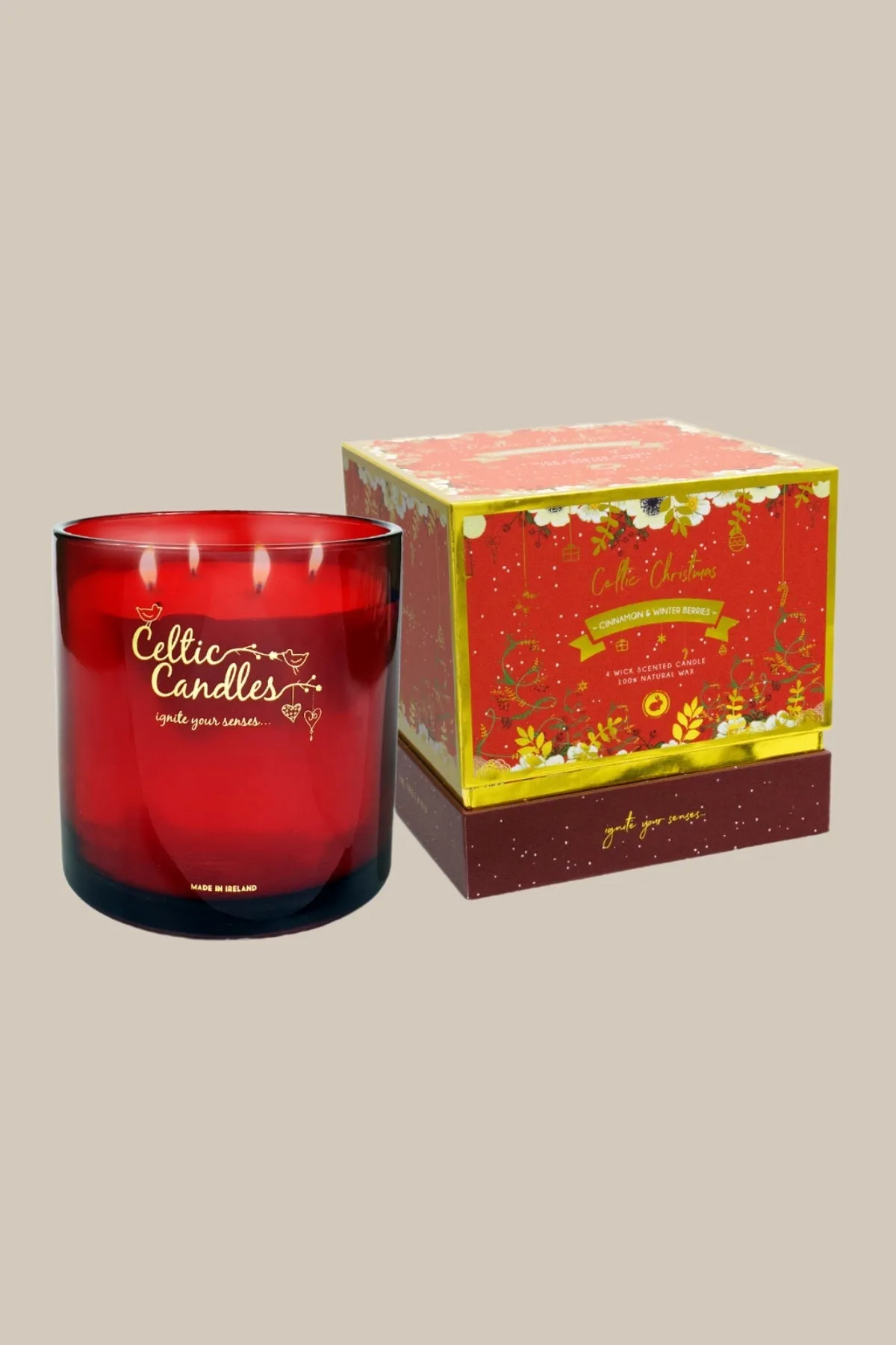 Cinnamon & Winter Berry 4 Wick Candle