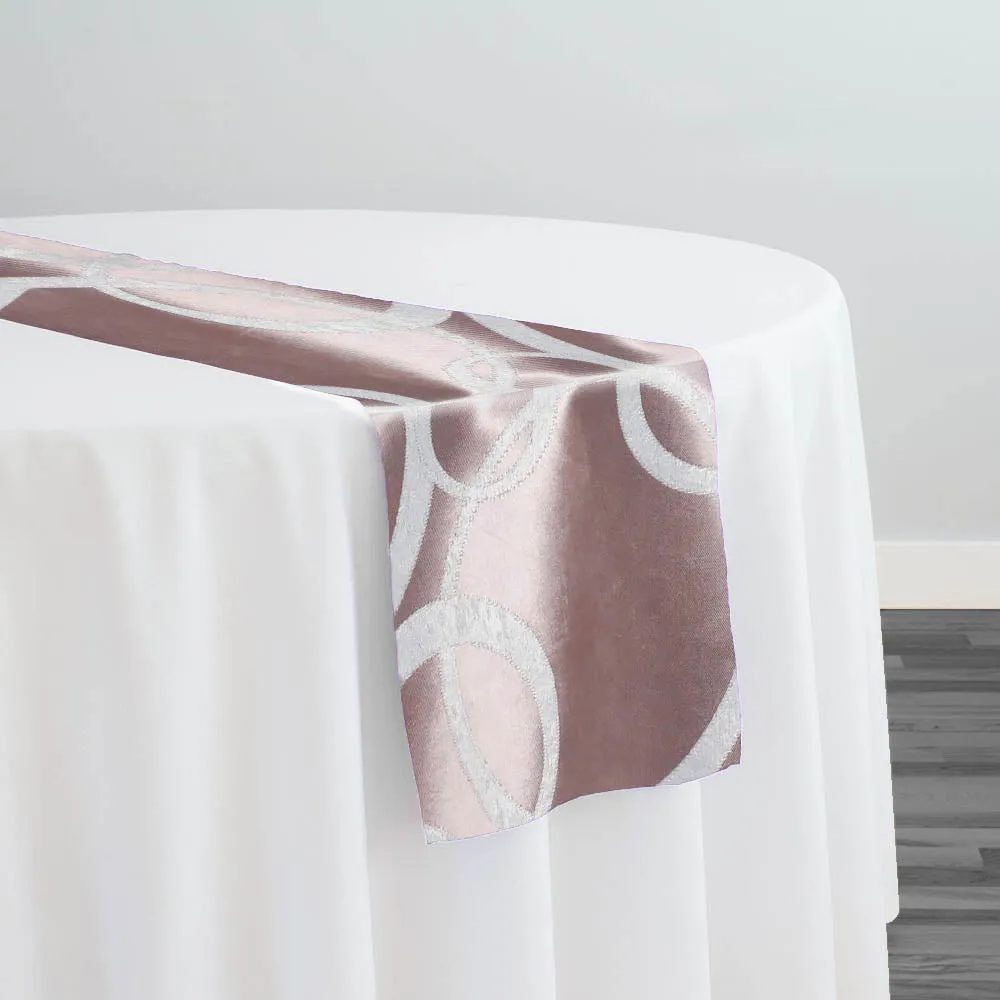 Cirque Jacquard (Reversible) Table Runner in Dusty Rose