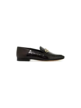 Croc-Embossed Leather Loafers