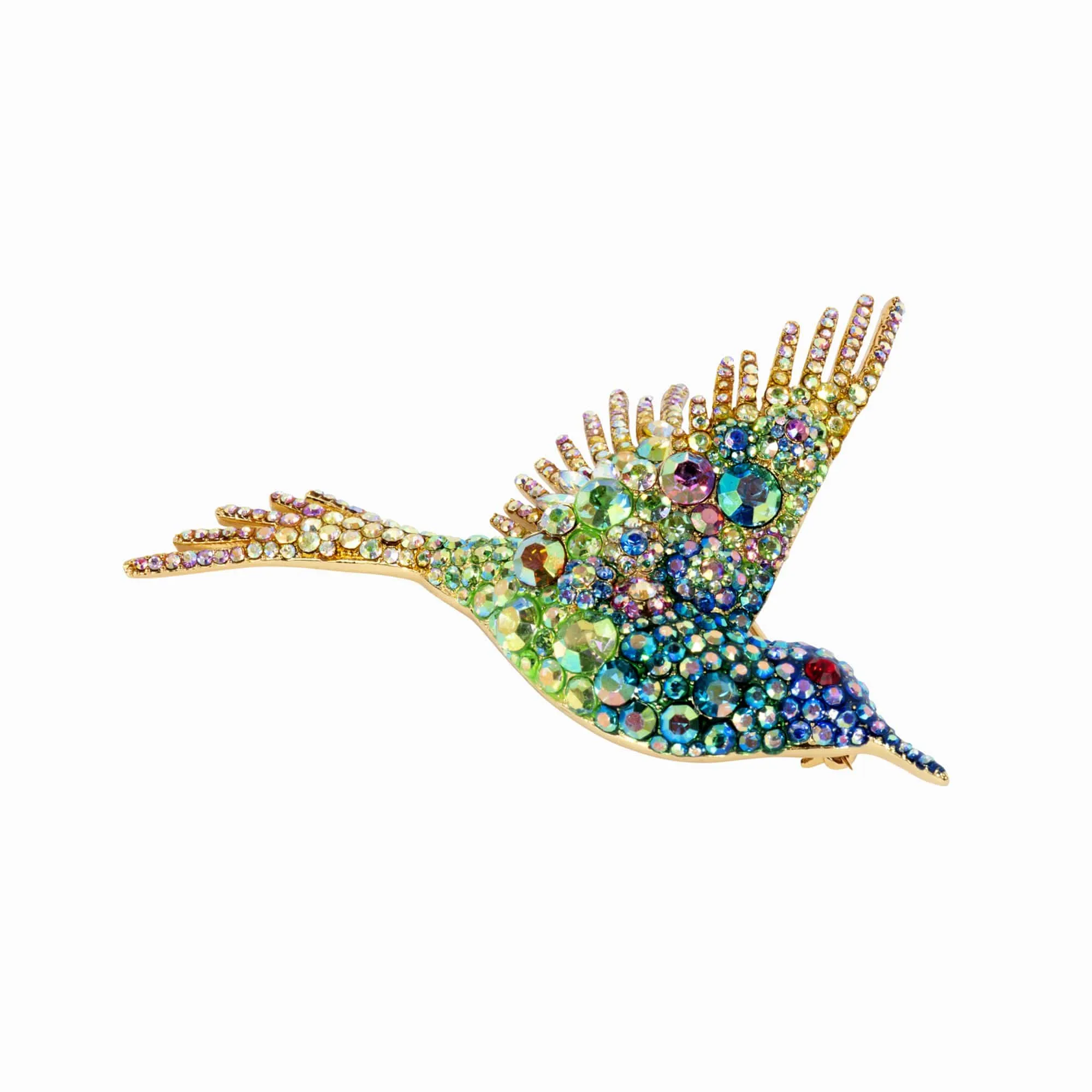 Crystal Hummingbird Bird Brooch