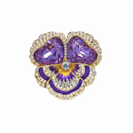 Crystal Pansy Brooch