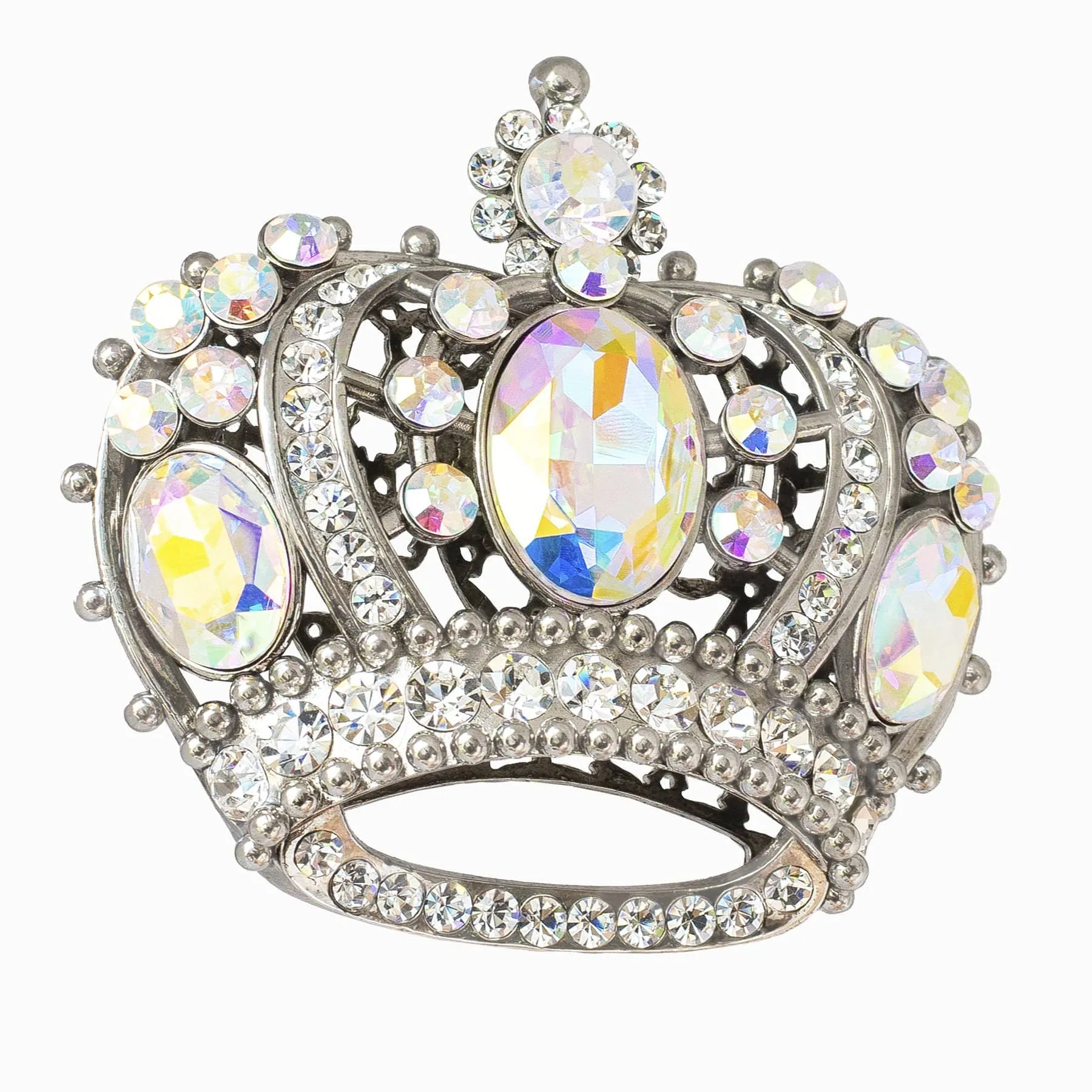 Crystal Royalty Crown Brooch