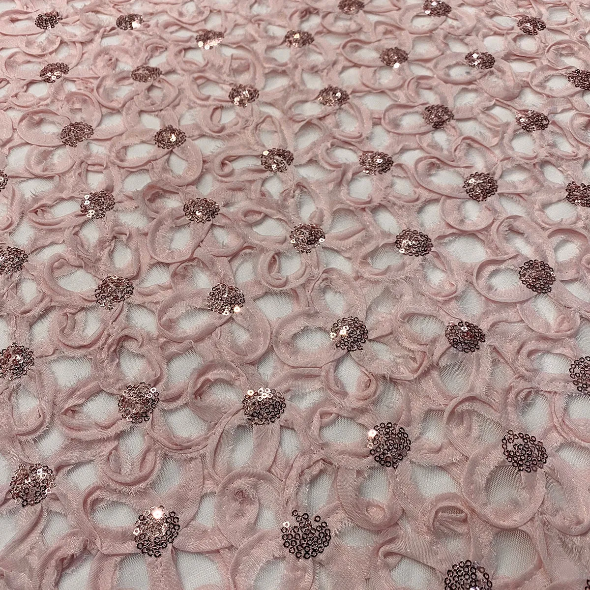 Daisy Sequins Table Runner in Blush