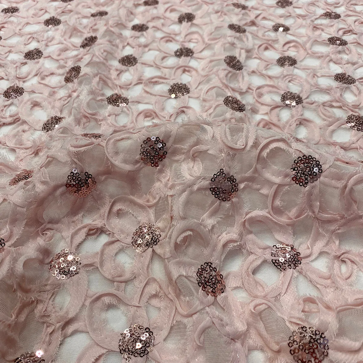 Daisy Sequins Table Runner in Blush