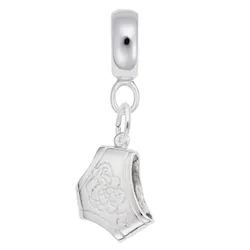 Diaper Charm Dangle Bead In Sterling Silver