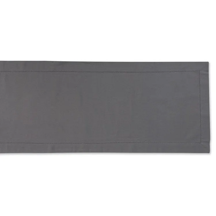 DII Gray Hemstitch 108" x 14" Table Runner