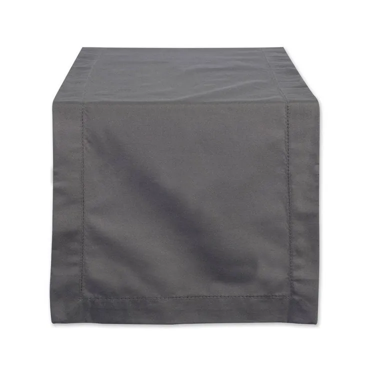 DII Gray Hemstitch 108" x 14" Table Runner