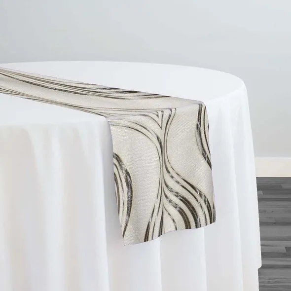 Eclipse Jacquard (Reversible) Table Runner in Silver