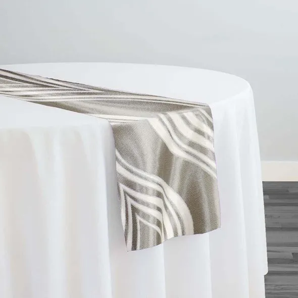 Eclipse Jacquard (Reversible) Table Runner in Silver