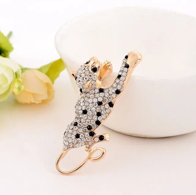 Elegant Peacock Butterfly Rhinestone Brooch Pin Bee Leopard Music Note Simulated Pearl Fashion Brooches Flower Crown Brooch Gift