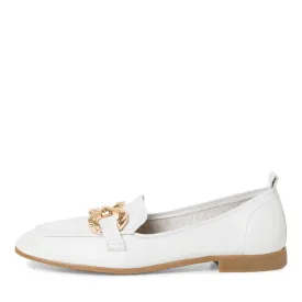 Elegant White Tamaris Leather Loafers