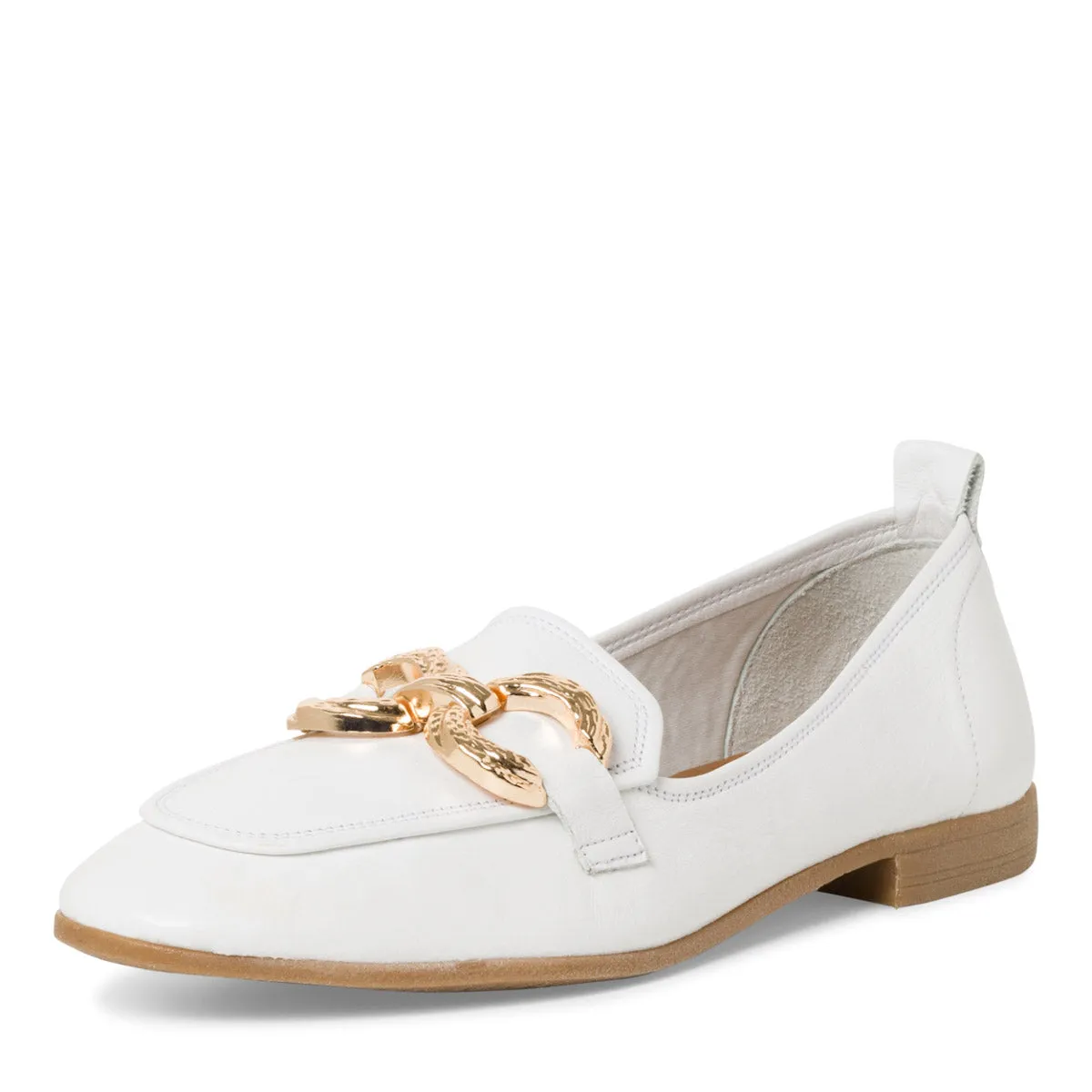 Elegant White Tamaris Leather Loafers