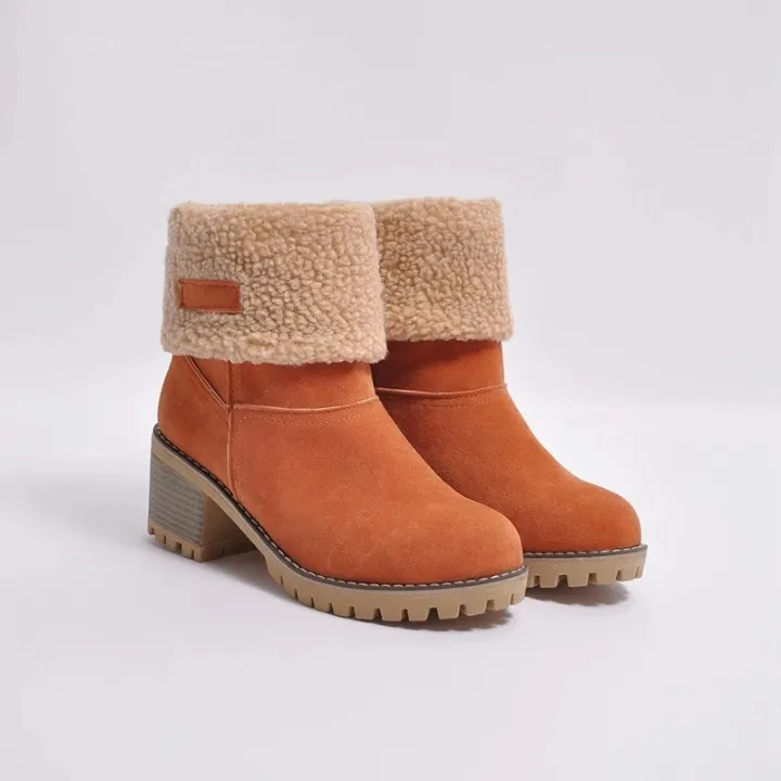 Elspe Faux Lamb Wool Shearling Fodable Ankle Boots