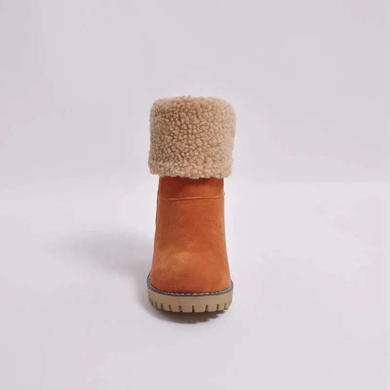 Elspe Faux Lamb Wool Shearling Fodable Ankle Boots