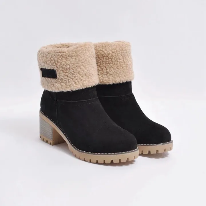 Elspe Faux Lamb Wool Shearling Fodable Ankle Boots