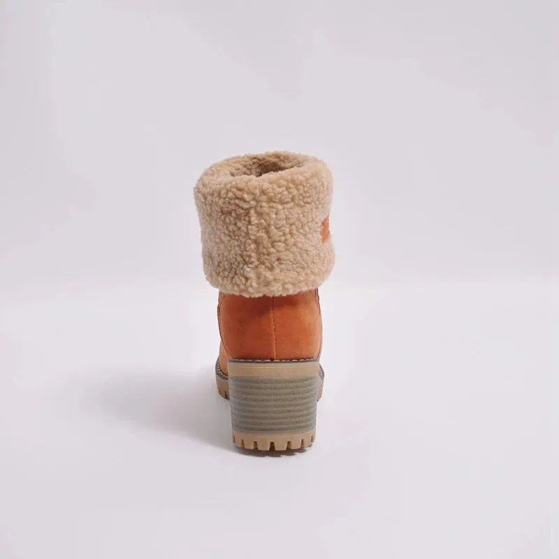 Elspe Faux Lamb Wool Shearling Fodable Ankle Boots