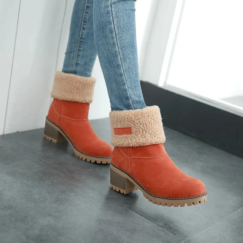 Elspe Faux Lamb Wool Shearling Fodable Ankle Boots